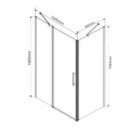 Душевой уголок, прямоугольный Orta VSR-1O9010CL 1000х900х1900 цвет хром стекло прозрачное Vincea