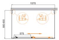 Душевой уголок, прямоугольный,  MOLVENO-AH-12-160/90-C-Cr-IV 1600x900x1950 Cezares
