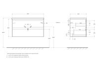 База под раковину подвесная с двумя выкатными ящиками KRAFT-900-2C-SO-RT BelBagno