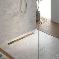 Душевой лоток TIMO Drain System 900 с вставкой "lines", Золото матовое