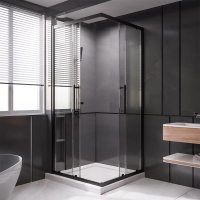 Душевой угол раздвижной 1200Х800x2000 цвет профиля Чёрный матовый стекло прозрачное  PTC20-B-12080-01-C4 Premium Veconi