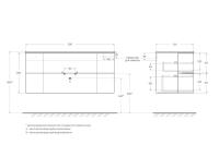 Тумба под раковину с двумя ящиками и двумя дверцами EDEN 121x51 Bianco lucido 54861 CEZARES