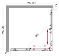 Душевой уголок квадратный SELA-A-2-95-Ch-Cr 950x950x1900 BelBagno