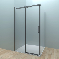 Душевой угол раздвижной прямоугольный 1200х1000х1950 RV070-120100PR-01-19C4 Цвет профиля Чёрный Стекло Прозрачное Veconi