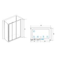 Душевой уголок RGW CL-40-1 (CL-11+Z-060-1) прямоугольный  120* 80*185 040940128-011 профиль Хром стекло Прозрачное 4 мм RGW