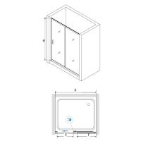 Душевая дверь RGW PA-016B 140*195 350801614-14 профиль Чёрный стекло Прозрачное 6 мм RGW